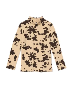 kinder T-shirt rib dieren bruin