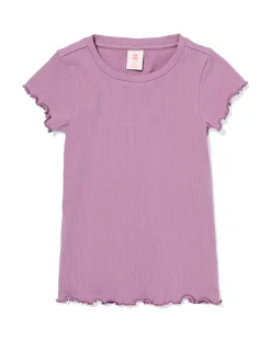 kinder T-shirt rib donkerpaars