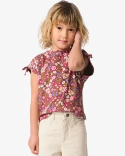 kinder T-shirt rib fruit bruin