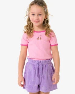 kinder T-shirt rib fruit roze