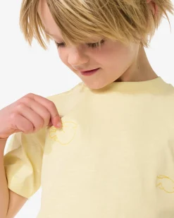 kinder T-shirt vissen lichtgeel