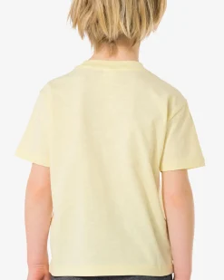 kinder T-shirt vissen lichtgeel
