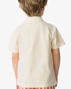 kinder T-shirt wafel ecru