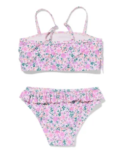 kinderbikini bloemen ruffels lila