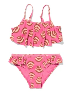 kinderbikini rib schelpen roze