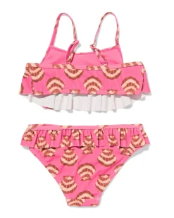 kinderbikini rib schelpen roze