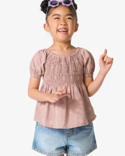 kinderblouse bloemen oudroze