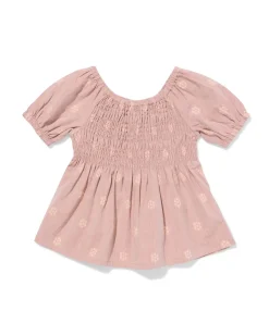 kinderblouse bloemen oudroze