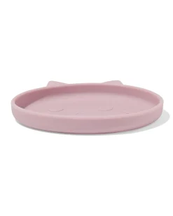 kinderbordje Ø16cm monster siliconen roze