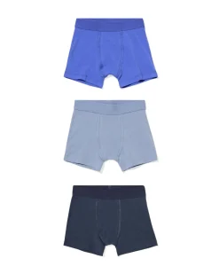 kinderboxers effen - 3 stuks blauw