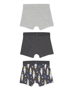 kinderboxers ijsjes - 3 stuks antraciet