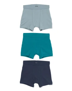 kinderboxers katoen - 3 stuks blauw