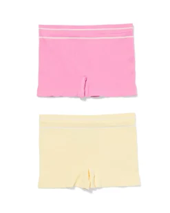 kinderboxers naadloos katoen rib - 2 stuks multi