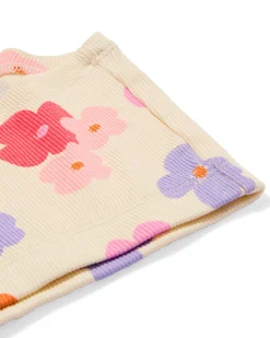 kinderboxers rib bloemen - 3 stuks lichtroze