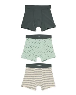 kinderboxers stretch katoen stippen - 3 stuks lichtgroen