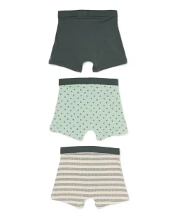 kinderboxers stretch katoen stippen - 3 stuks lichtgroen