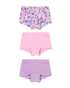 kinderboxers stretch katoen bloemen - 3 stuks roze