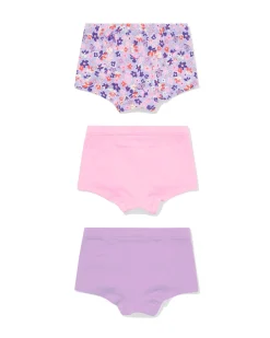 kinderboxers stretch katoen bloemen - 3 stuks roze