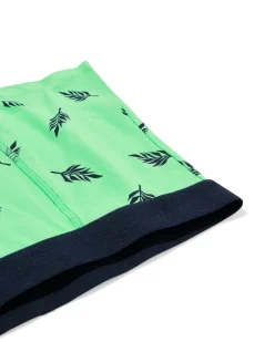 kinderboxers stretch katoen bladeren - 3 stuks blauw