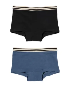 kinderboxers stretch katoen - 2 stuks zwart