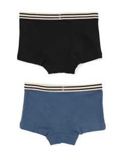 kinderboxers stretch katoen - 2 stuks zwart