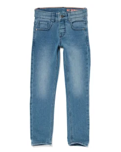 kinderbroek jogdenim skinny fit middenblauw