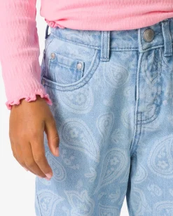 kinderbroek mom fit paisley lichtblauw