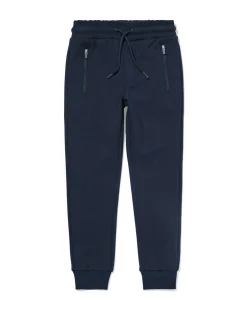 kinderbroek sweatstof donkerblauw