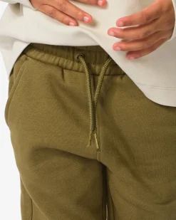 kinderbroek sweatstof olijf
