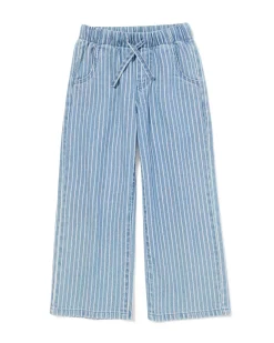 kinderbroek wijd strepen lichtblauw