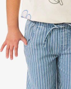 kinderbroek wijd strepen lichtblauw