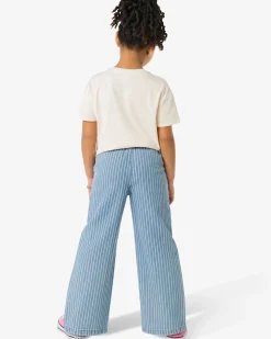 kinderbroek wijd strepen lichtblauw