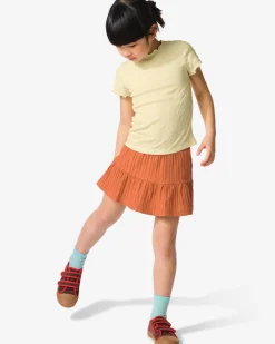 kinderbroekrok A-lijn rib bruin