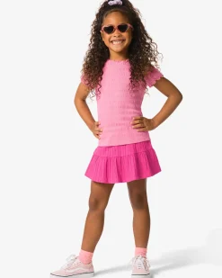 kinderbroekrok A-lijn rib donkerroze