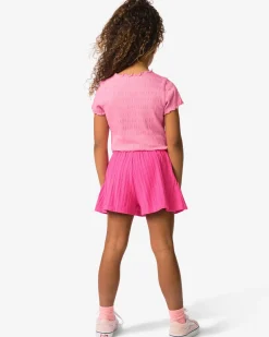 kinderbroekrok A-lijn rib donkerroze