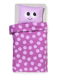 kinderdekbedovertrek 140x200cm zacht katoen monster paars