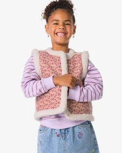 kindergilet teddy bloemen ecru