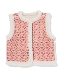 kindergilet teddy bloemen ecru
