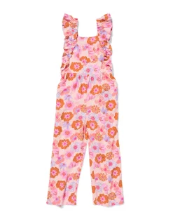 kinderjumpsuit bloemen roze
