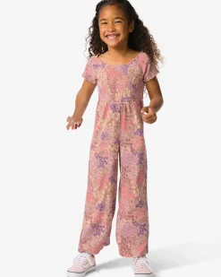 kinderjumpsuit jersey bloemen lichtroze