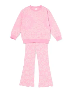kinderkledingset rib paisley roze
