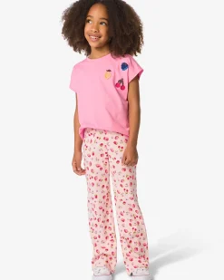 kinderlegging bootcut rib aardbeien roze