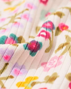 kinderlegging flared bloemen ecru