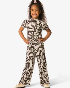 kinderlegging wide fit jersey abstract donkerbruin