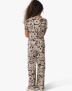 kinderlegging wide fit jersey abstract donkerbruin