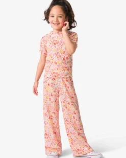 kinderlegging wide fit jersey bloemen ecru