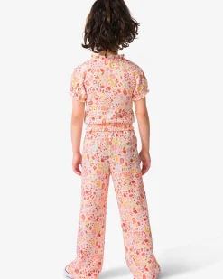 kinderlegging wide fit jersey bloemen ecru