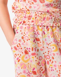 kinderlegging wide fit jersey bloemen ecru