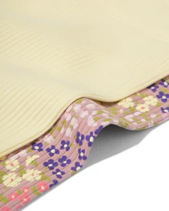 kinderleggings kort aansluitend rib bloemen - 2 stuks lichtgeel