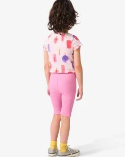 kinderleggings kort aansluitend rib - 2 stuks roze
